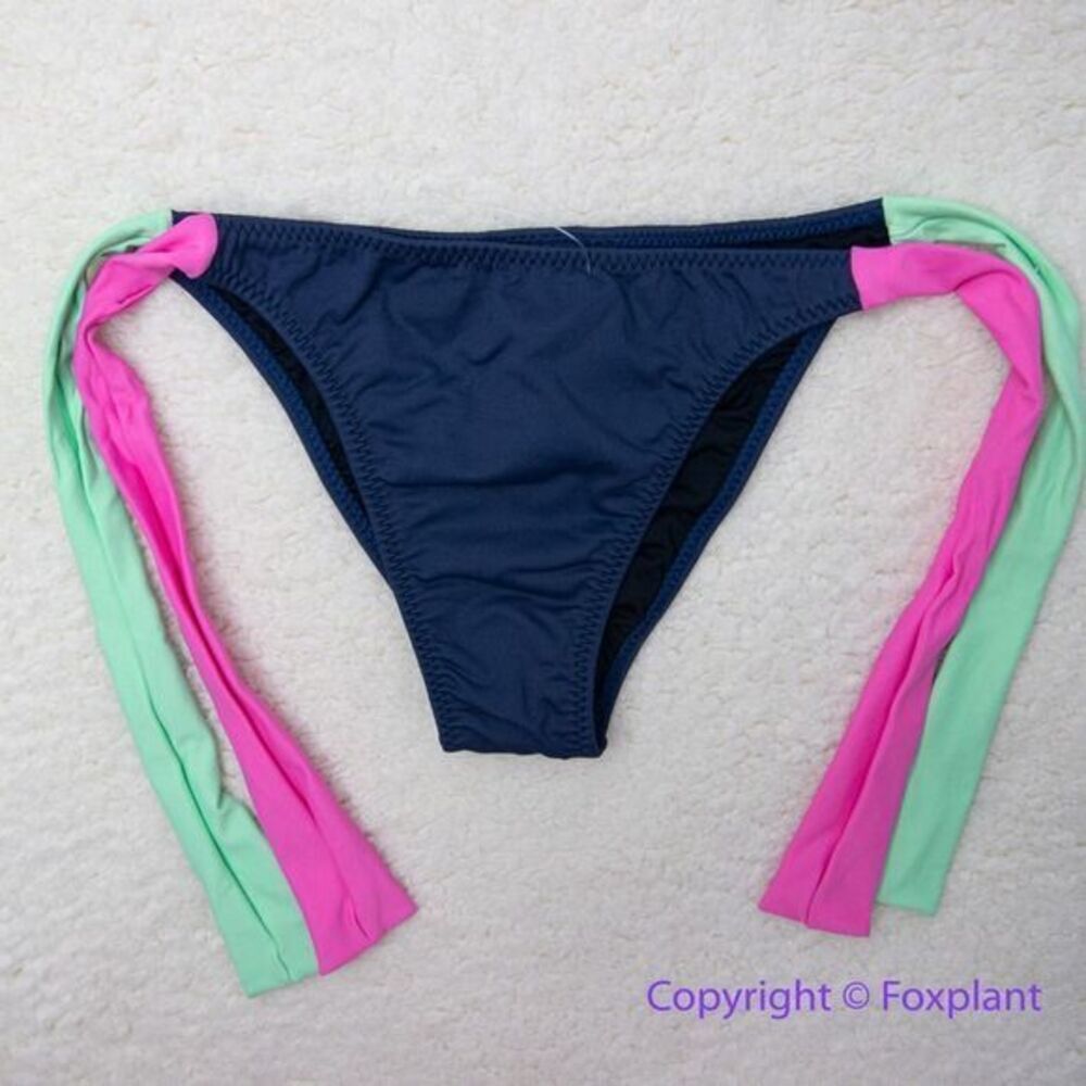 NEW Triya tie side womens bikini bottom navy‎ blue pink green, size M